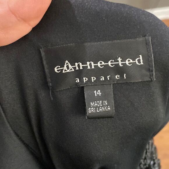 CONNECTED APPAREL SLEEVELESS BEADED TIERED Satin DRESS - Picture 10 of 12